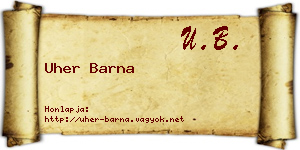 Uher Barna névjegykártya