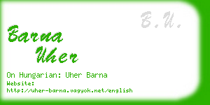 barna uher business card